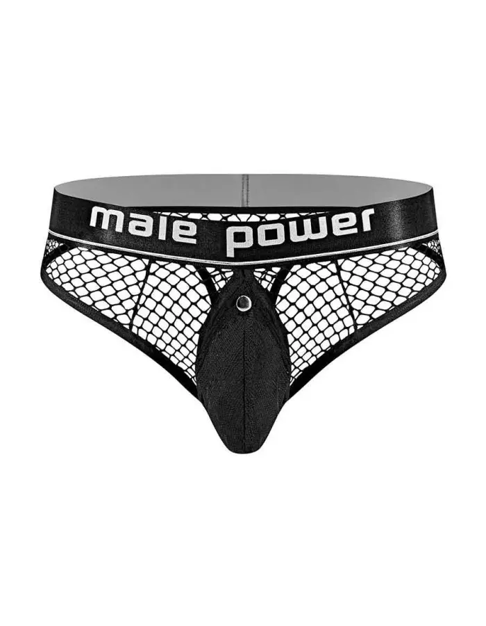 Cock Pit Net Cock Ring Thong - S/ M - Black