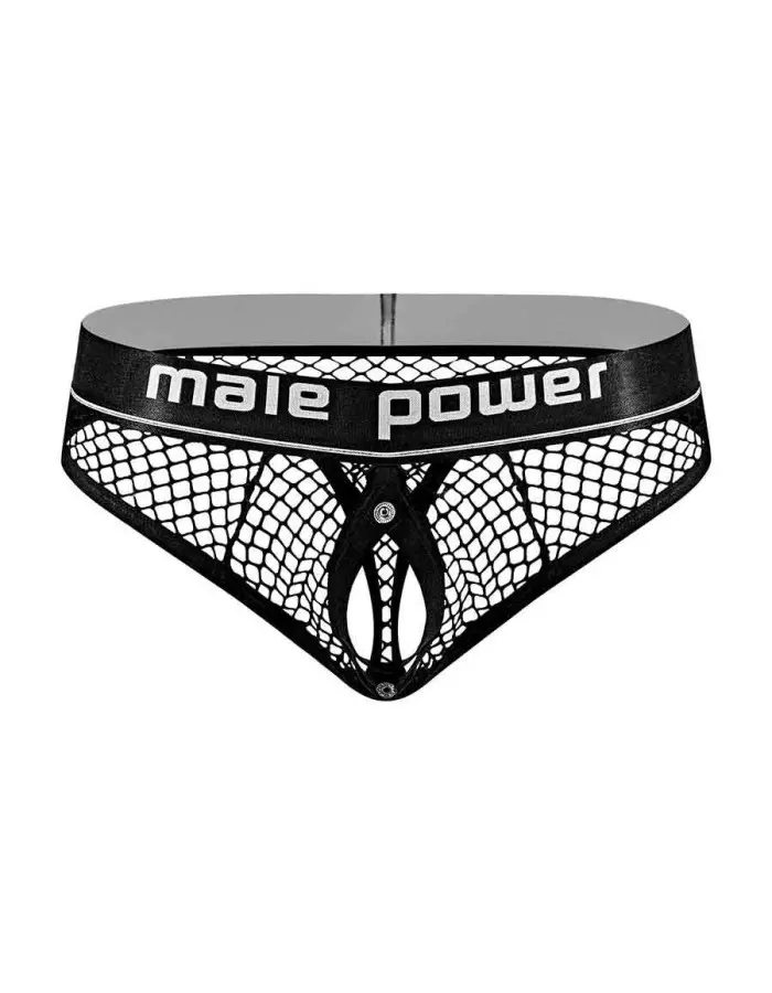 Cock Pit Net Cock Ring Thong - S/ M - Black