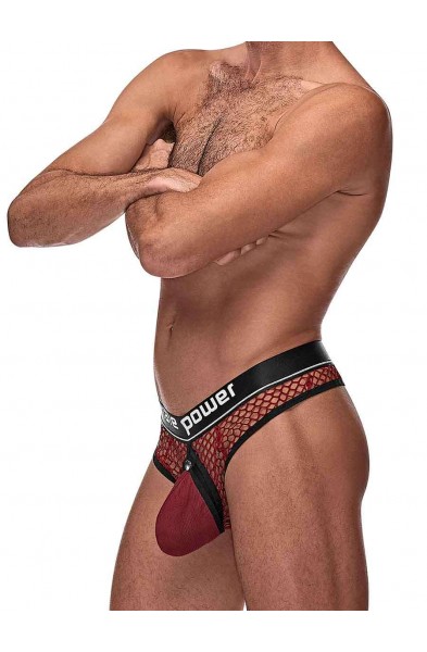 Cock Pit Nte Cock Ring Thong - L/ XL - Burgundy