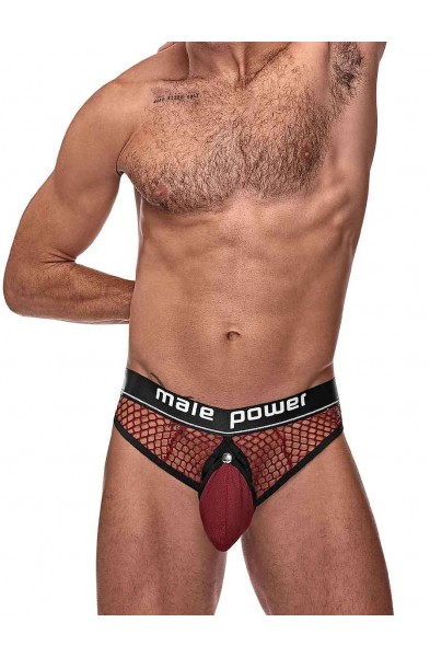 Cock Pit Nte Cock Ring Thong - L/ XL - Burgundy