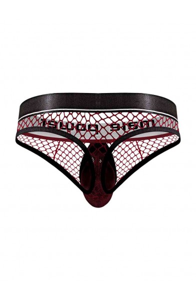 Cock Pit Nte Cock Ring Thong - L/ XL - Burgundy