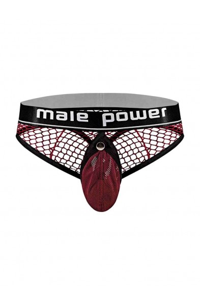 Cock Pit Nte Cock Ring Thong - L/ XL - Burgundy