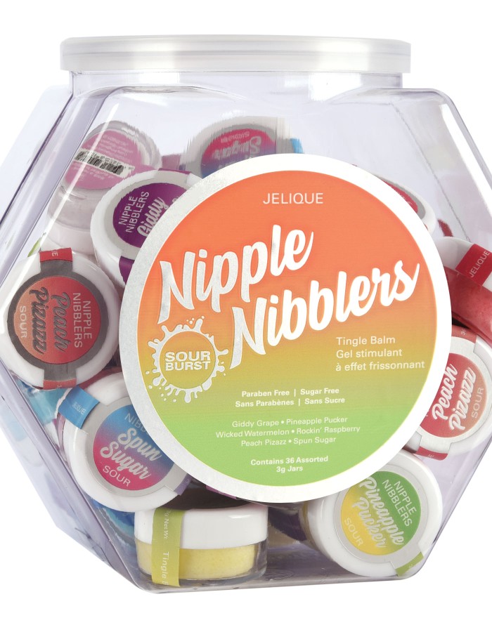 Nipple Nibbler Sour Tingle Balm Assorted - 36 Pc. Bowl - 3g Jar
