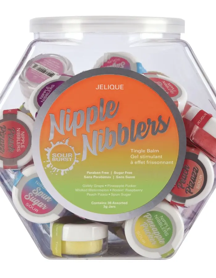 Nipple Nibbler Sour Tingle Balm Assorted - 36 Pc. Bowl - 3g Jar