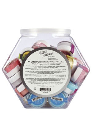 Nipple Nibbler Sour Tingle Balm Assorted - 36 Pc. Bowl - 3g Jar