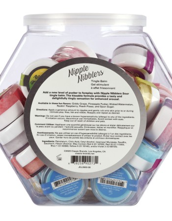 Nipple Nibbler Sour Tingle Balm Assorted - 36 Pc. Bowl - 3g Jar