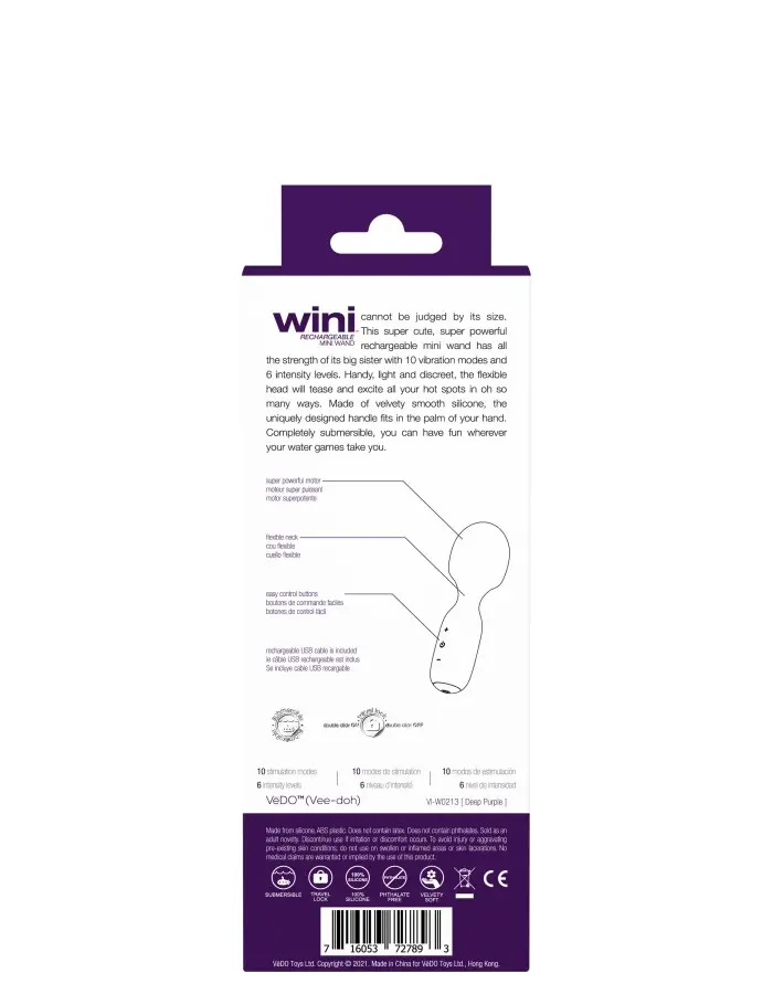 Wini Rechargeable Mini Wand - Purple