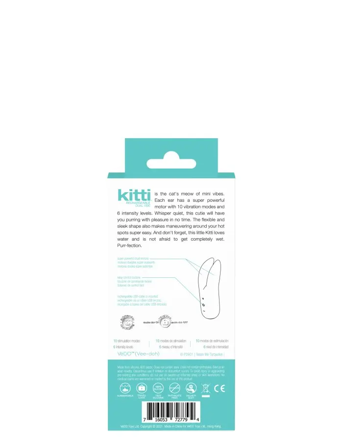 Kitti Rechargeable Dual Vibe - Tease Me Turquoise