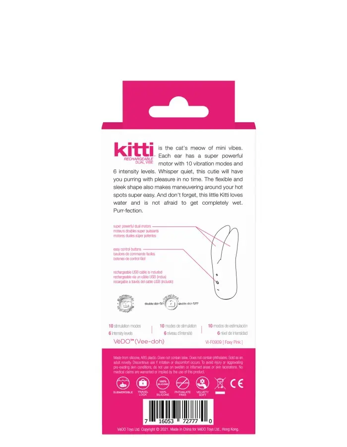 Kitti Rechargeable Dual Vibe - Foxy Pink