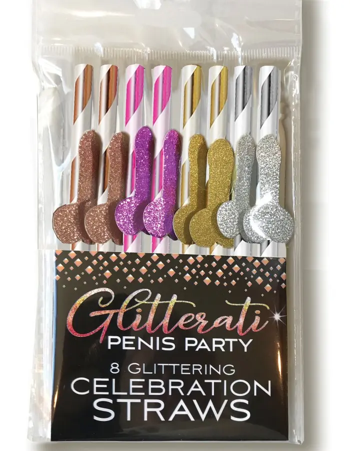 Glitterati Penis Party Celebration Straws - 8 Count