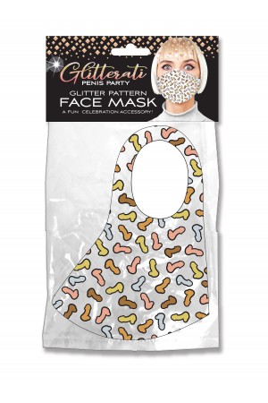 Glitterati Penis Party Glitter Pattern Face Mask