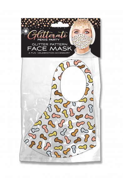 Glitterati Penis Party Glitter Pattern Face Mask