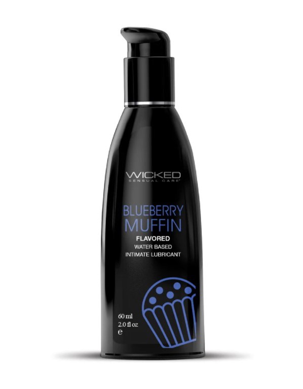 Aqua Blueberry Muffin Flavored Water Based Intimate Lubricant - 2 Fl. Oz.