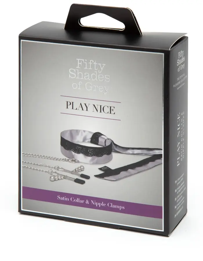 Fifty Shades of Grey Play Nice Satin Collar  and Nipple Clamps