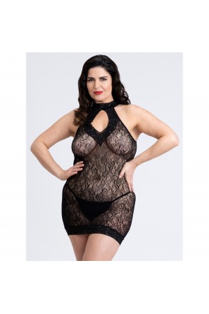 Fifty Shades of Grey Captivate Lace Spanking Mini Dress - Plus Size - Black