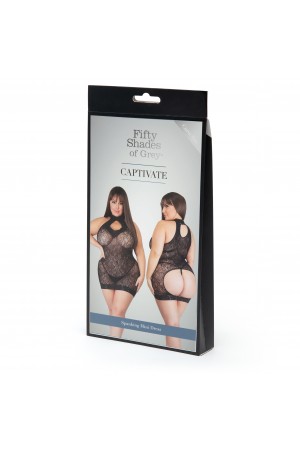 Fifty Shades of Grey Captivate Lace Spanking Mini Dress - Curve Size - Black