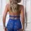 2 Pc. Plunging Teddy With Zipper Open Crotch and Stockings - Blue Angel - One Size
