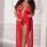 1 Pc. Zipper Crotch Teddy Gown - Red - Queen Size