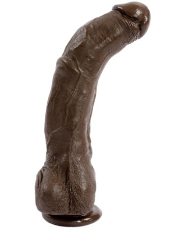 Black Thunder 12 Inch Curved Realistic Cock With Removable Vac-U-Lock Suction Cup