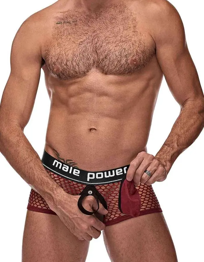 Cock Pit Net Mini Cock Ring Short - Medium -  Burgundy