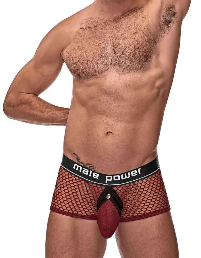 Cock Pit Net Mini Cock Ring Short - Medium -  Burgundy