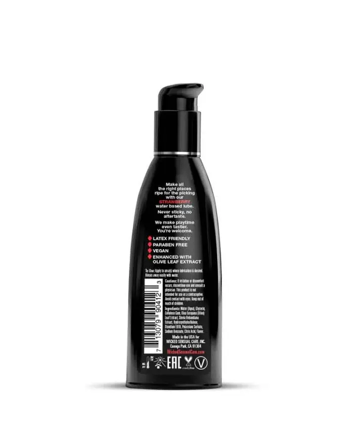 Aqua Strawberry Flavored Water Based Intimate Lubricant - 2 Fl. Oz.