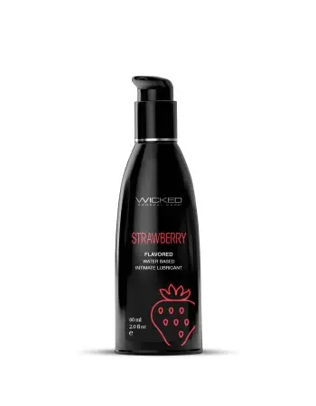 Aqua Strawberry Flavored Water Based Intimate Lubricant - 2 Fl. Oz.