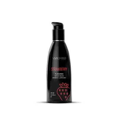 Aqua Strawberry Flavored Water Based Intimate Lubricant - 2 Fl. Oz.