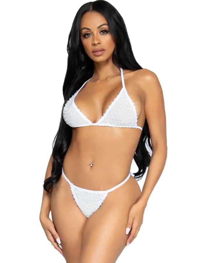 2 Pc Tempest Bikini Set - White- One Size