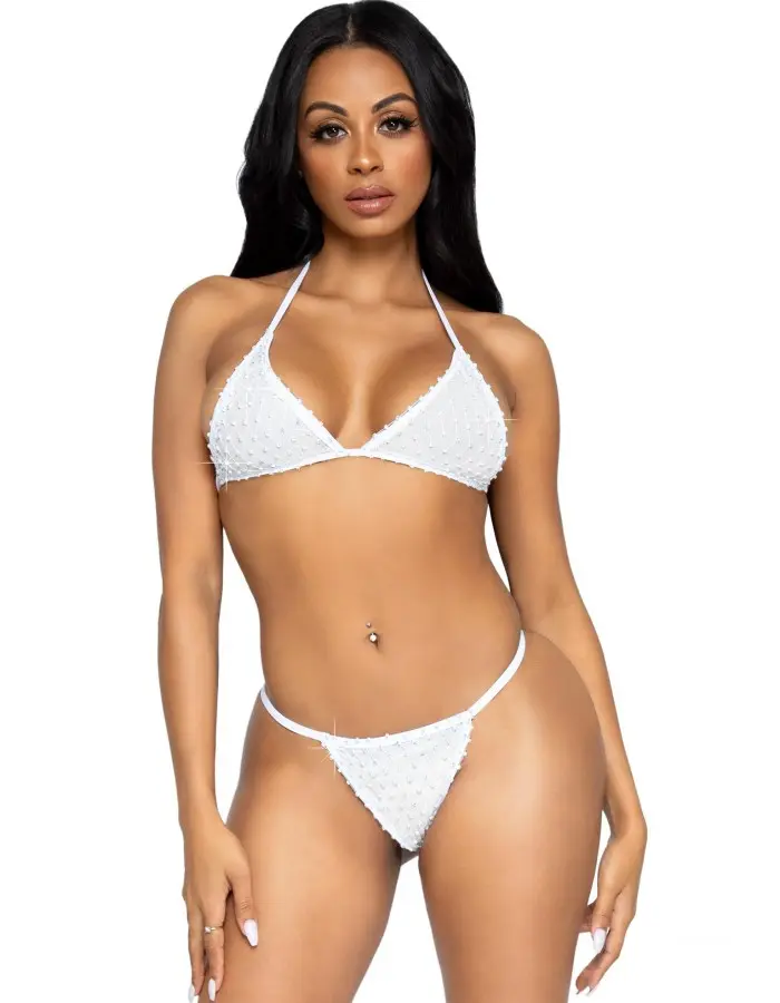 2 Pc Tempest Bikini Set - White- One Size