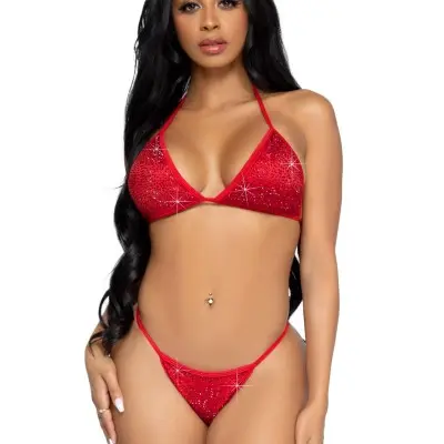 2 Pc Phoenix Bikini Set - Red- Medium