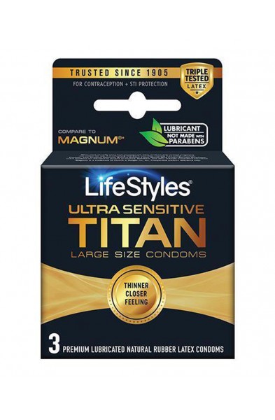 Lifestyles Ultra Sensitive Titan Large 3 Pack