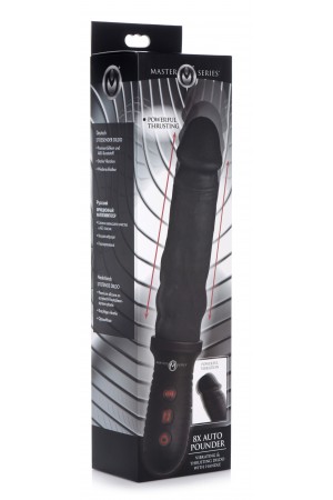 8x Auto Pounder Vibrating and Thrusting Dildo With Handle - Black