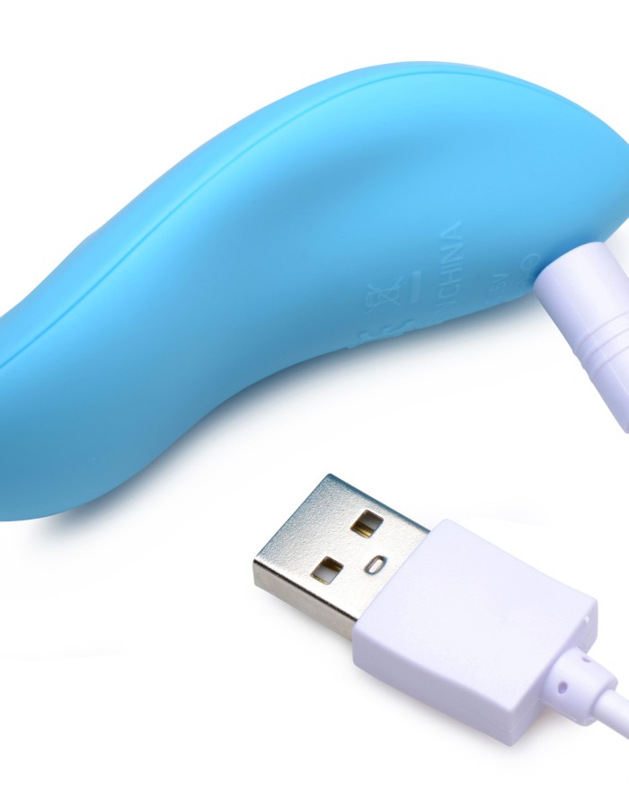 10x Mighty Rider Vibrating Strapless Strap-on - Blue