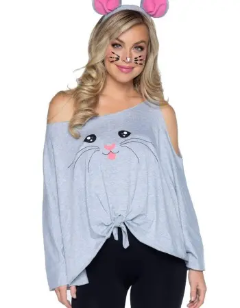 2 Pc Mouse Costume Poncho Set - One Size