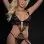 2pc Dreamy Lace O- Ring Caged Garter Teddy -  One  Size - Black