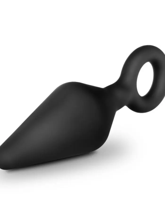 Anal Adventures - Platinum - Silicone Loop Plug - Small - Black