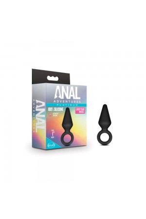 Anal Adventures - Platinum - Silicone Loop Plug - Small - Black