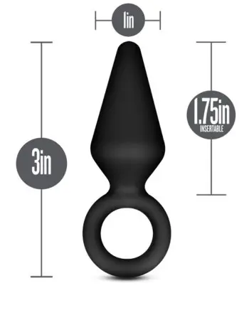 Anal Adventures - Platinum - Silicone Loop Plug - Small - Black