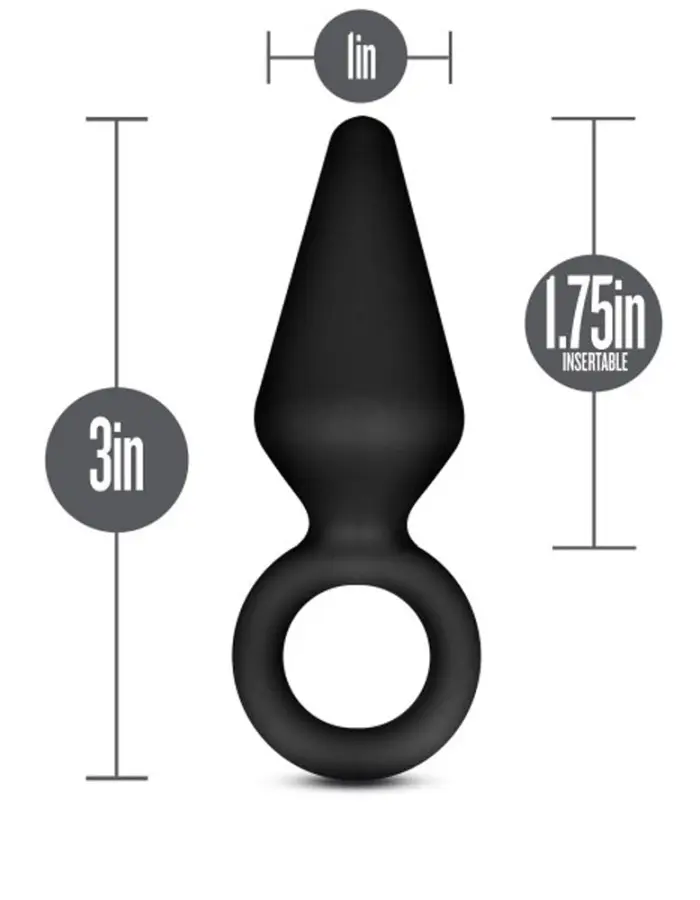 Anal Adventures - Platinum - Silicone Loop Plug - Small - Black