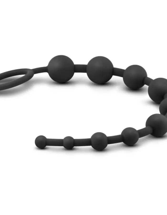 Anal Adventures - Platinum - Silicone 10 Anal Beads - Black