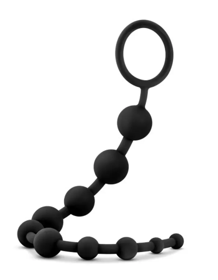 Anal Adventures - Platinum - Silicone 10 Anal Beads - Black
