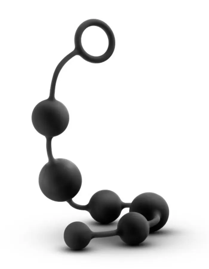 Anal Adventures - Platinum - Silicone Large Anal Beads - Black