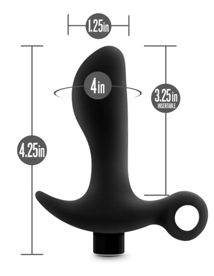Anal Adventures- Platinum - Silicone Vibrating Prostate Massager 01 - Black
