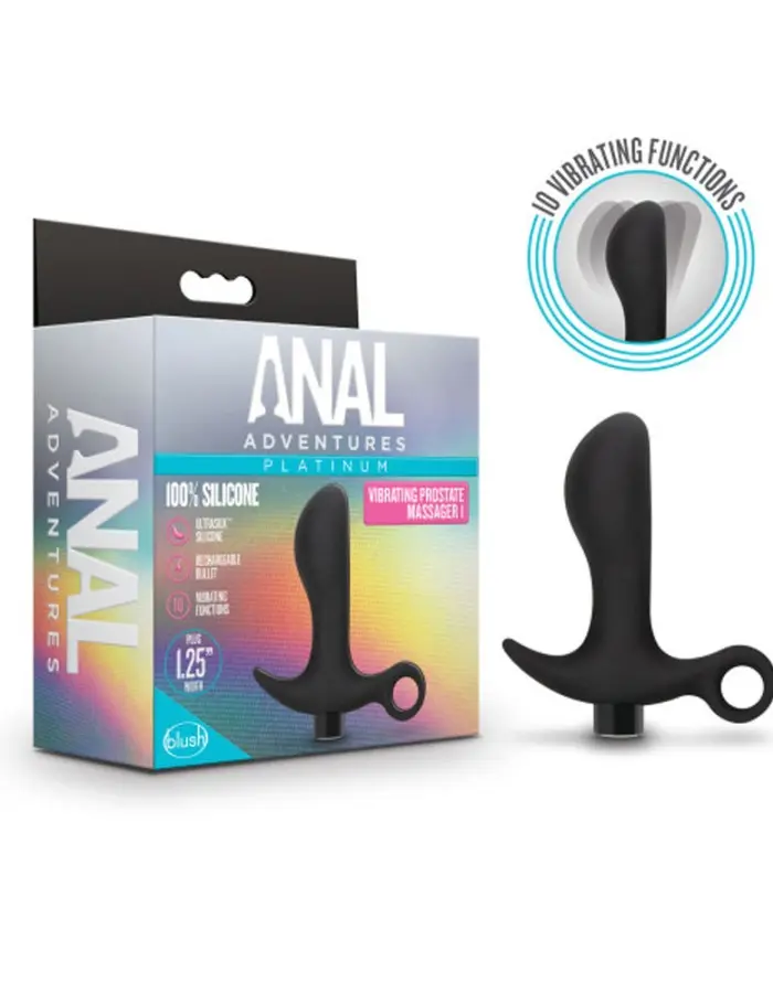 Anal Adventures- Platinum - Silicone Vibrating Prostate Massager 01 - Black