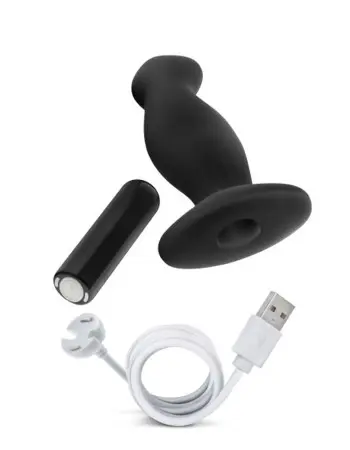 Anal Adventures- Platinum- Silicone Vibrating Prostate Massager 02-Black