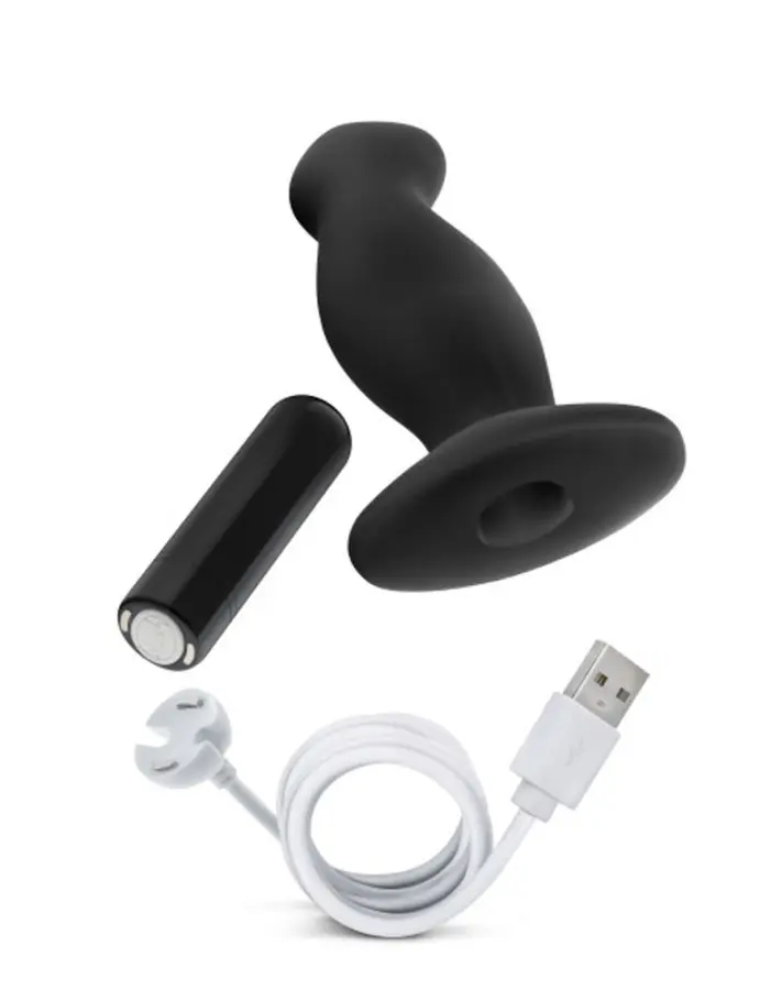 Anal Adventures- Platinum- Silicone Vibrating Prostate Massager 02-Black