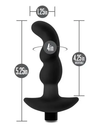 Anal Adventures- Platinum - Silicone Vibrating Prostate Massager 03- Black