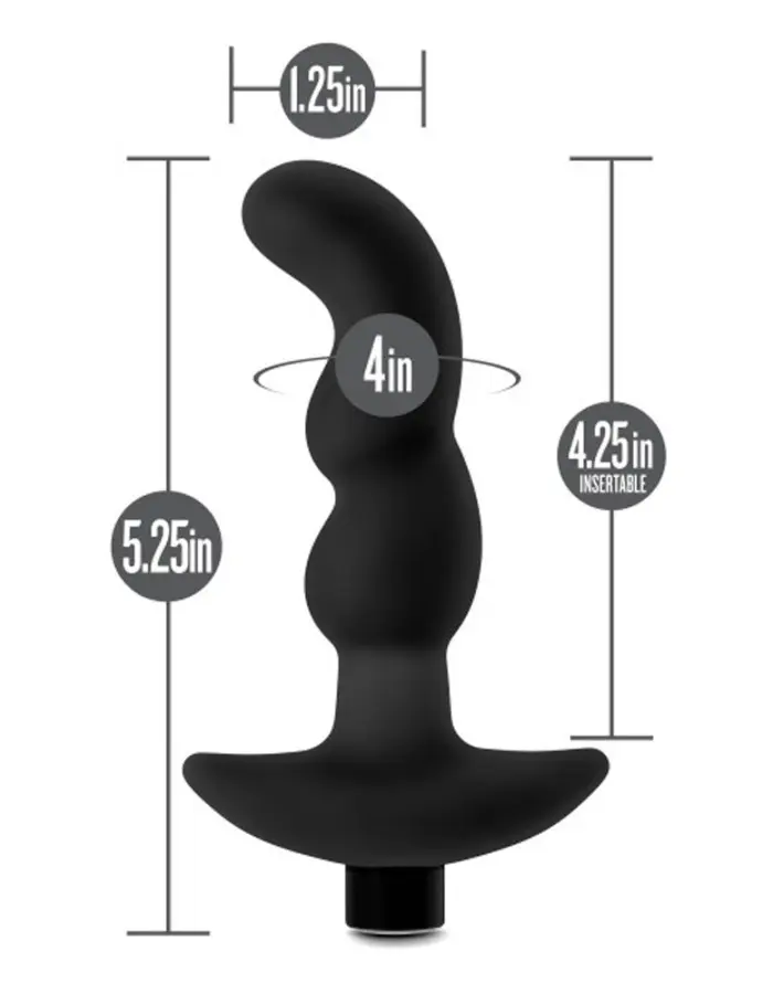 Anal Adventures- Platinum - Silicone Vibrating Prostate Massager 03- Black
