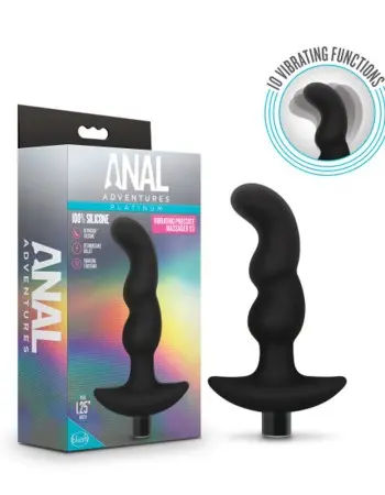 Anal Adventures- Platinum - Silicone Vibrating Prostate Massager 03- Black
